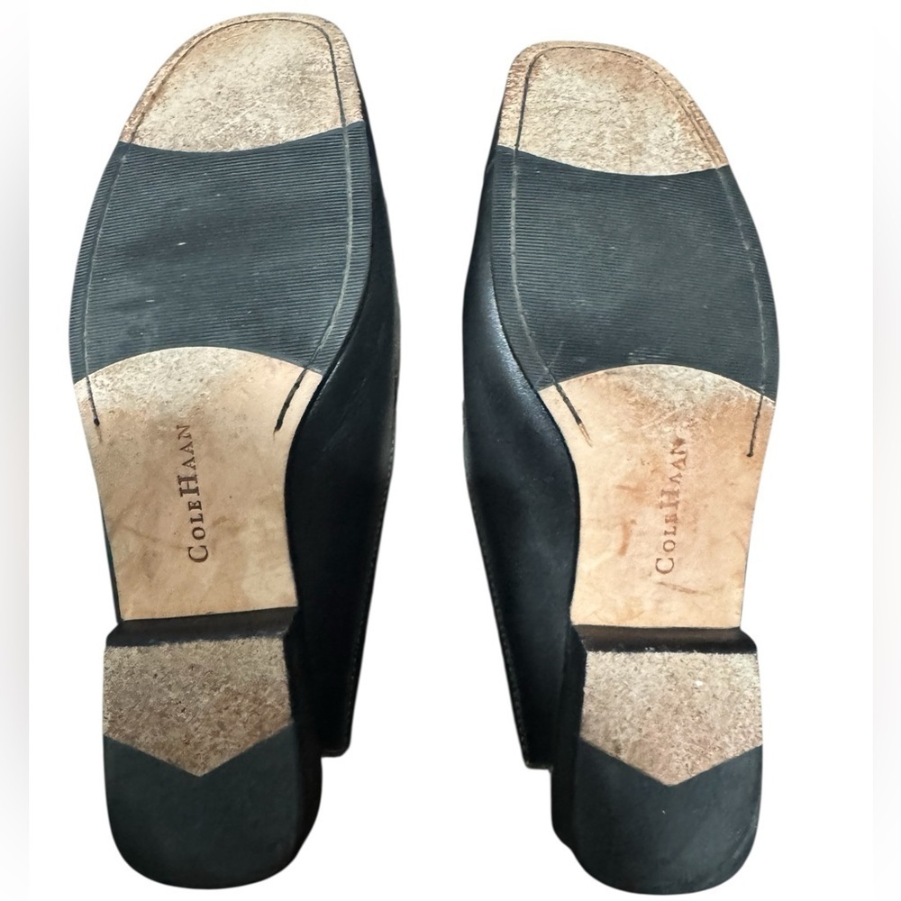 Cole Haan Black Leather Slide Loafers w/ Olive Saddle Strap | Women’s 8 - Picture 8 of 9